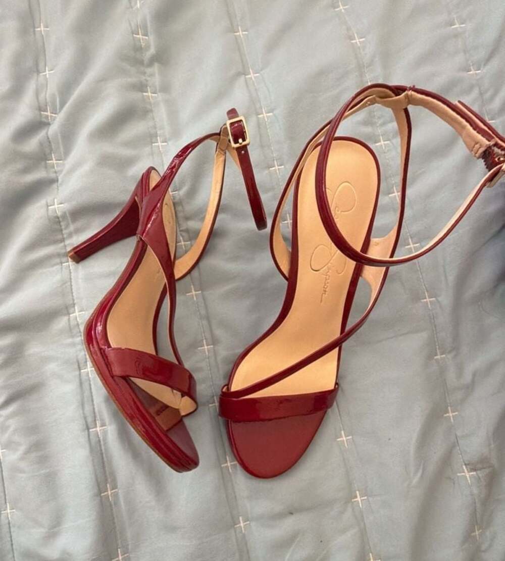 Jessica Simpson Dixia High Heel Strappy Sandals in Red